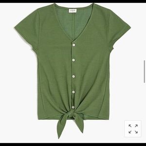 J.Crew Textured tie-front top